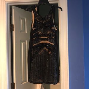 Black sequin party dress